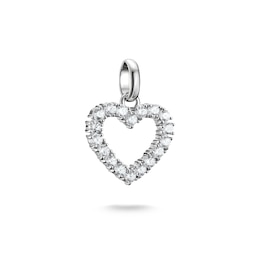Thomas Sabo Charm Club Connect Sterling Silver Cubic Zirconia Heart Charm