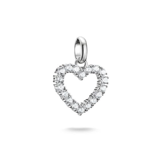 Thomas Sabo Charm Club Connect Sterling Silver Cubic Zirconia Heart Charm