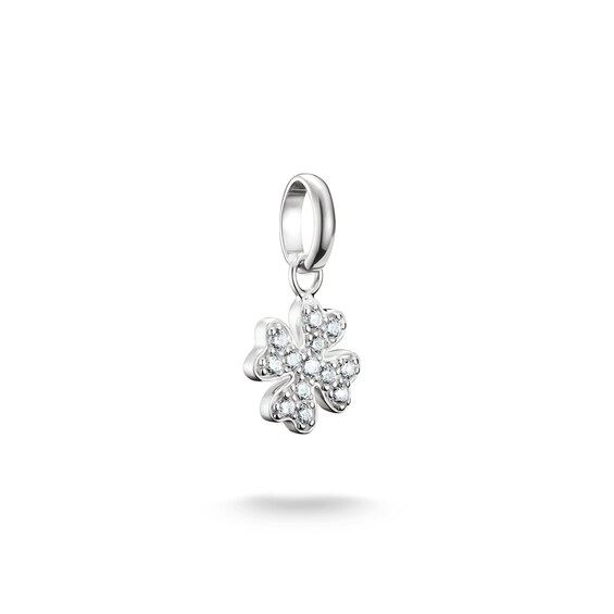 Thomas Sabo Charm Club Connect Sterling Silver Lucky Clover Pavé Charm