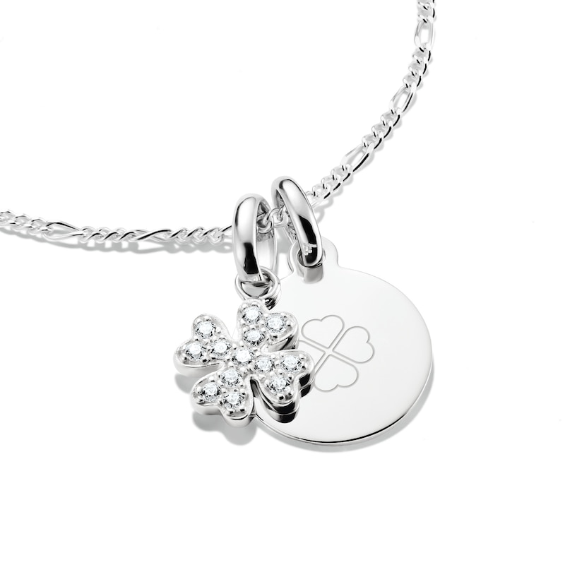 Main Image 2 of Thomas Sabo Charm Club Connect Sterling Silver Lucky Clover Pavé Charm