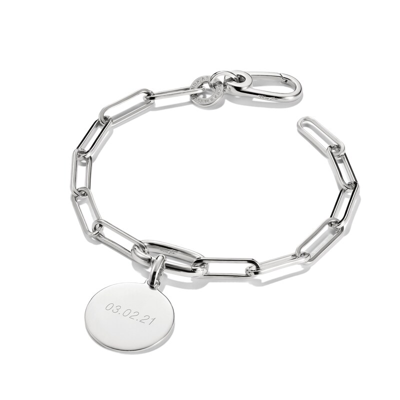 Main Image 2 of Thomas Sabo Charm Club Connect Sterling Silver Paper Link Link Charm Bracelet 7.5"