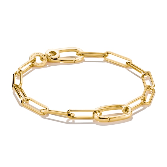 Thomas Sabo Charm Club Connect Ladies' 18ct Gold-Plated Paper Link Link Charm Bracelet 7.5"