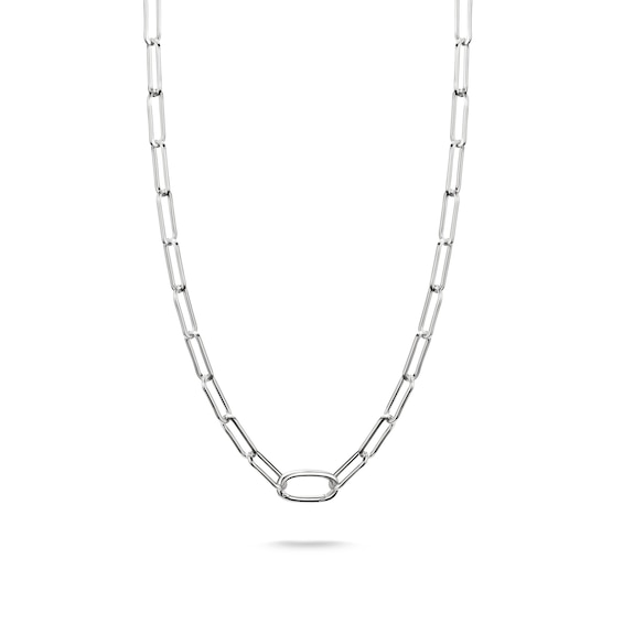Thomas Sabo Charm Club Connect Sterling Silver Paper Link Link Charm Necklace 19.7"