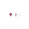 Thumbnail Image 1 of Thomas Sabo True Romance Ladies' Sterling Silver Red Heart Stud Earrings