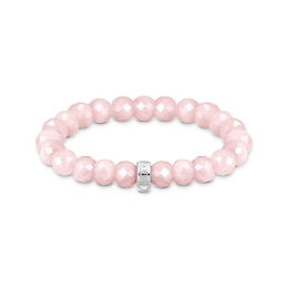 Thomas Sabo As We Love Rose Quartz Charm Club Beaded Bracelet