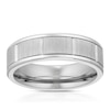Thumbnail Image 1 of Titanium Grooved Matte & Polish Edge Square Pattern Ring
