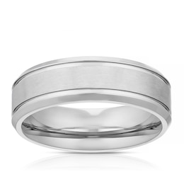 Titanium Matte & Polished Line Ring