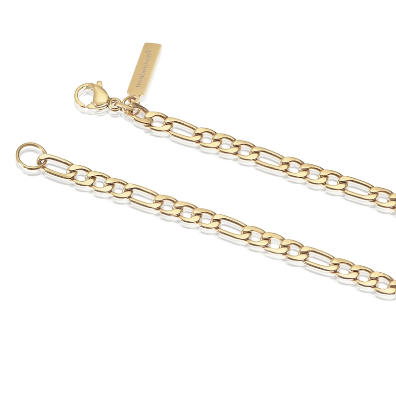 Main Image 3 of Yellow Gold Plate Stainless Steel 8.25" Figaro Chain Bracelet