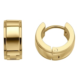 Men's Yellow Gold Plate Stainless Steel Hoop Earrings