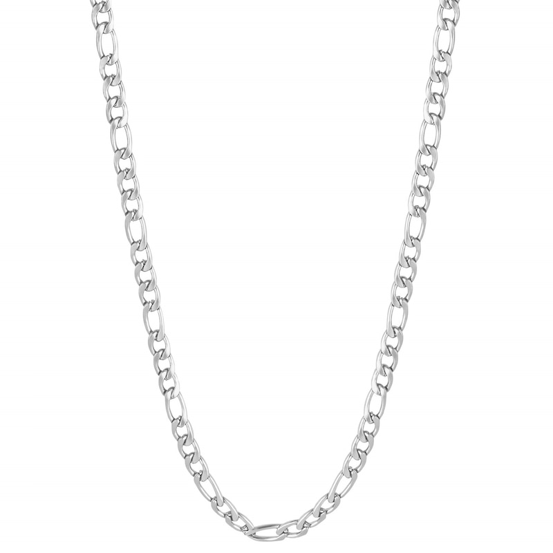 Main Image 1 of Men's Stainless Steel 20" Figaro Chain Necklace