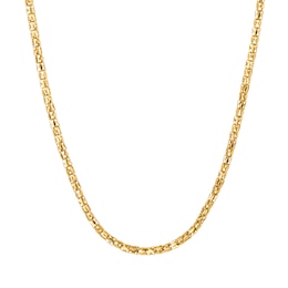 Men's Yellow Gold Plate Stainless Steel 22" Popcorn Chain Necklace