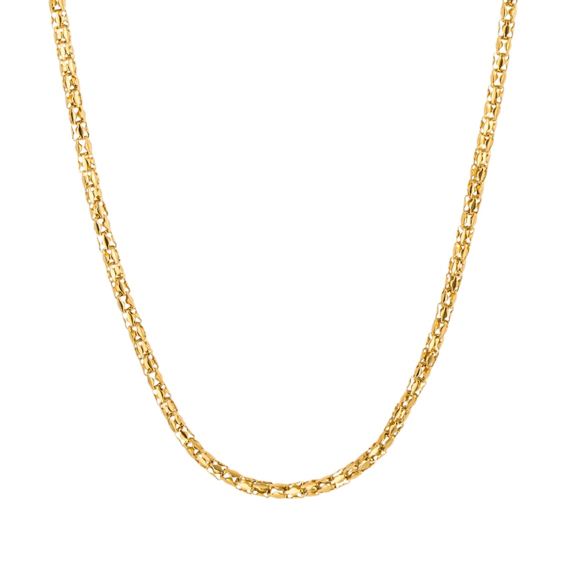 Main Image 1 of Men's Yellow Gold Plate Stainless Steel 22" Popcorn Chain Necklace
