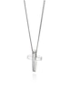 Thumbnail Image 1 of Men's Stainless Steel Matte & Polished Cross Pendant Necklace