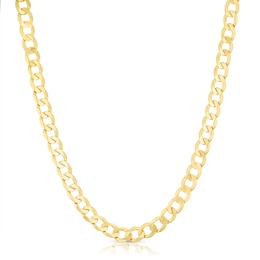 Yellow Gold Plate Sterling Silver 16" Flat Curb Necklace