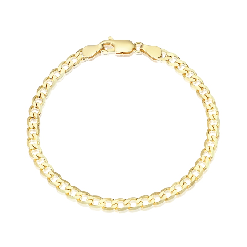 Main Image 1 of Yellow Gold Plate Sterling Silver 6.5" Flat Curb Bracelet
