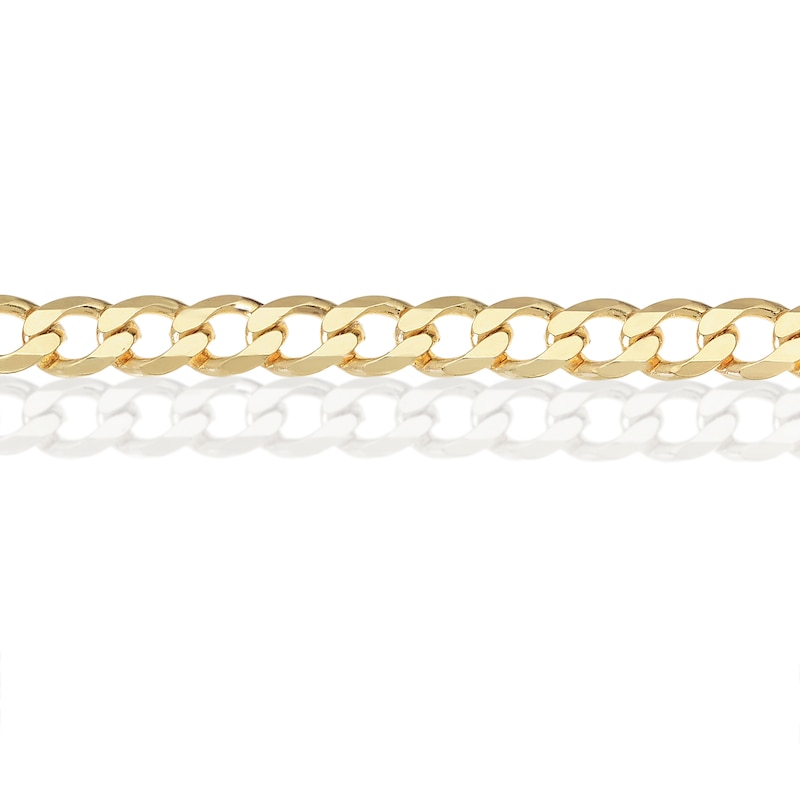 Main Image 2 of Yellow Gold Plate Sterling Silver 6.5" Flat Curb Bracelet