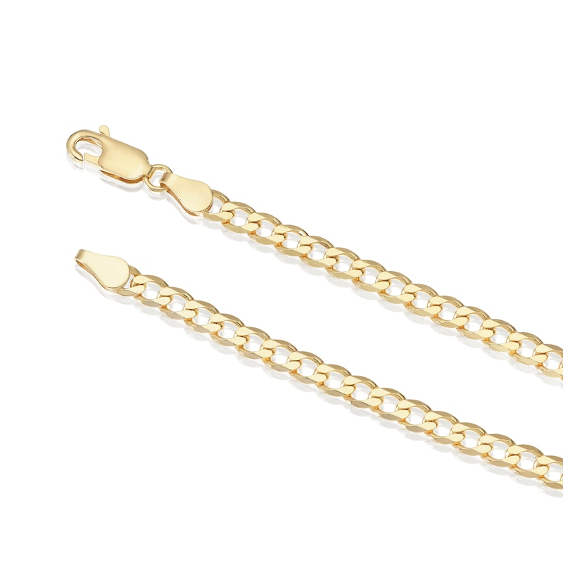 Main Image 3 of Yellow Gold Plate Sterling Silver 6.5" Flat Curb Bracelet