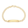 Thumbnail Image 1 of Yellow Gold Plate Sterling Silver 7" Flat Curb ID Bracelet