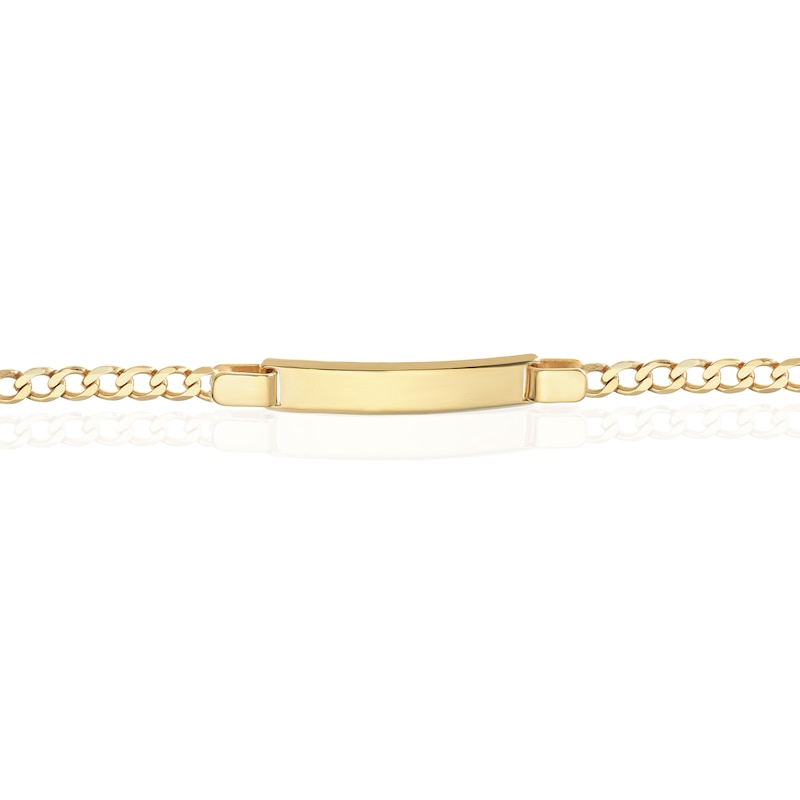 Main Image 2 of Yellow Gold Plate Sterling Silver 7" Flat Curb ID Bracelet