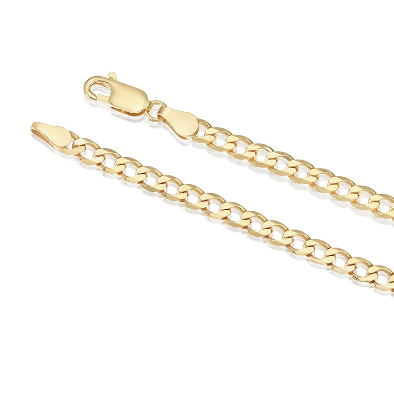 Main Image 3 of Yellow Gold Plate Sterling Silver 7" Flat Curb ID Bracelet