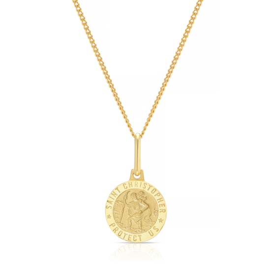 Yellow Gold Plate Sterling Silver St Christopher Pendant