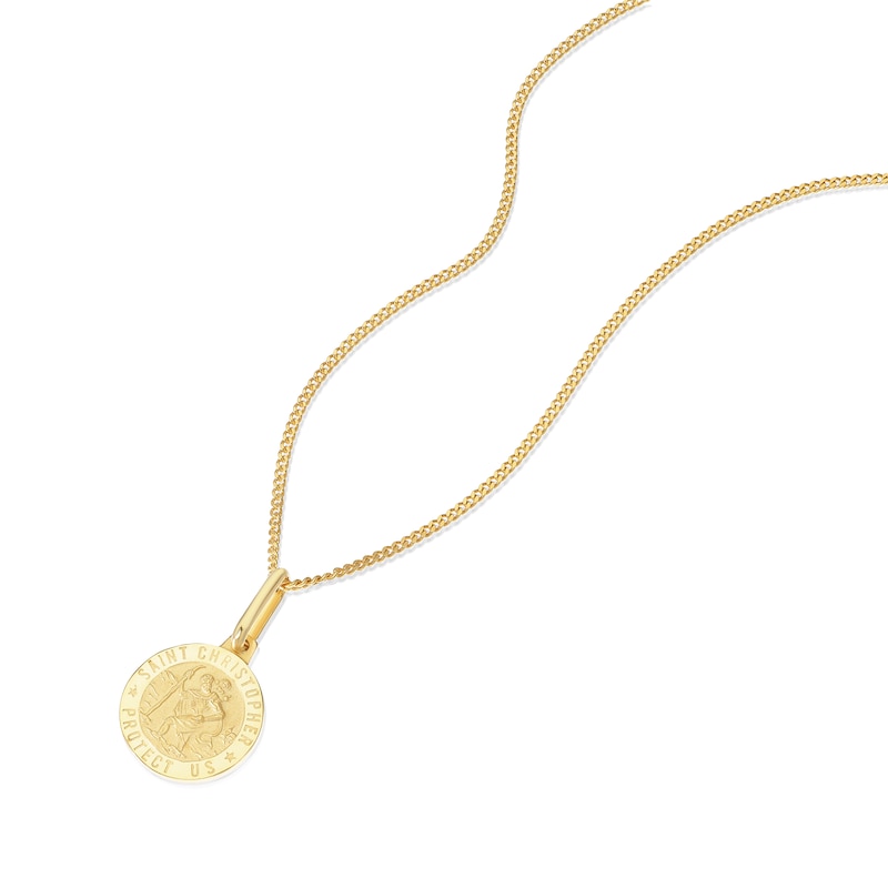 Main Image 2 of Yellow Gold Plate Sterling Silver St Christopher Pendant