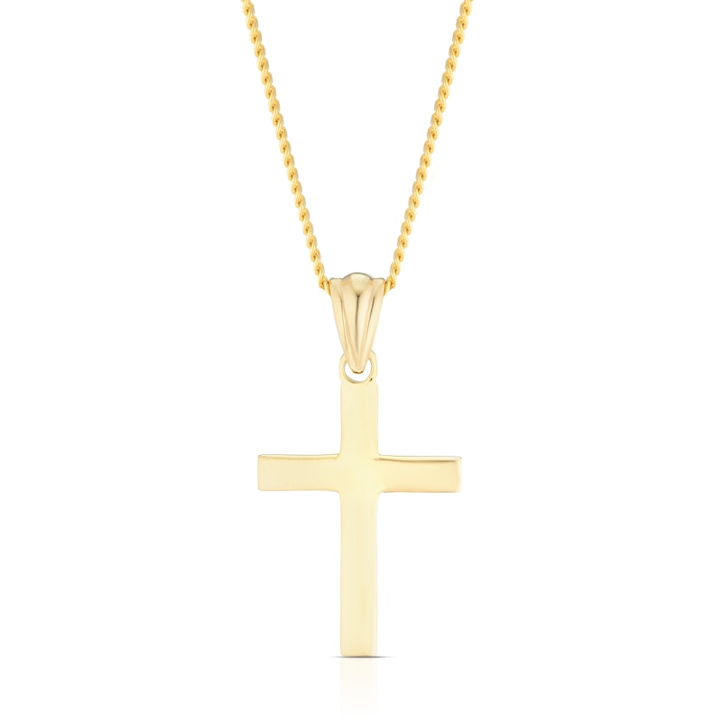 Main Image 1 of Yellow Gold Plate Sterling Silver Cross Pendant