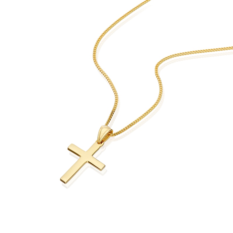Main Image 2 of Yellow Gold Plate Sterling Silver Cross Pendant