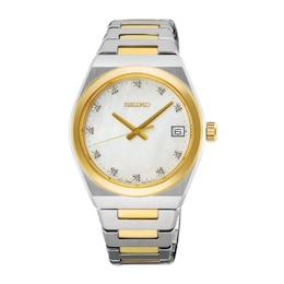 Seiko Essential Time Mother-of-Pearl Dial Stainless Steel Bracelet Watch