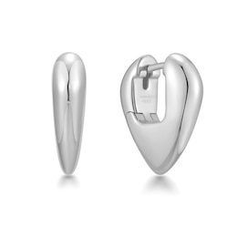 Ania Haie Women's Sterling Silver Puffy Shield Huggie Hoop Earrings