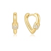 Thumbnail Image 1 of Ania Haie Women's Yellow Gold Plate Mini Heart Cubic Zirconia Huggie Hoop Earrings