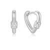 Thumbnail Image 1 of Ania Haie Women's Sterling Silver Mini Heart Cubic Zirconia Huggie Hoop Earrings
