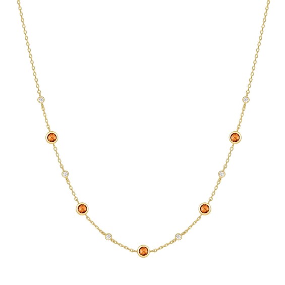 Ania Haie Womens Yellow Gold Plate Nano Gem Station Necklace