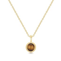 Ania Haie Women's Yellow Gold Plate Tiger Eye Pendant Necklace