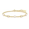 Thumbnail Image 1 of Ania Haie Women's Yellow Gold Plate Bezel-Set Cube and Pearl Station Bracelet