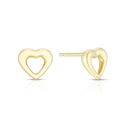 9ct Yellow Gold Open Heart Stud Earrings