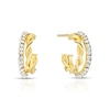 Thumbnail Image 1 of 9ct Yellow Gold Crystal & Rope Hoop Earrings