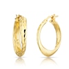 Thumbnail Image 1 of Sterling Silver Yellow Gold Plated Diamond Cut 15mm Hoops