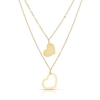 Thumbnail Image 1 of 9ct Yellow Gold Double Layer Heart Pendant Necklace 18"