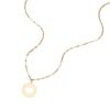 Thumbnail Image 2 of 9ct Yellow Gold Open Circle Heart Pattern Pendant Necklace 18"