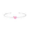 Thumbnail Image 1 of Children's Sterling Silver Pink Enamel Heart Torque Bangle