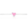 Thumbnail Image 2 of Children's Sterling Silver Pink Enamel Heart Torque Bangle