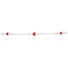 Thumbnail Image 2 of Children's Sterling Silver Red Enamel Heart Station Bracelet