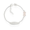Thumbnail Image 1 of Children's Sterling Silver White Enamel Butterfly Id Bracelet