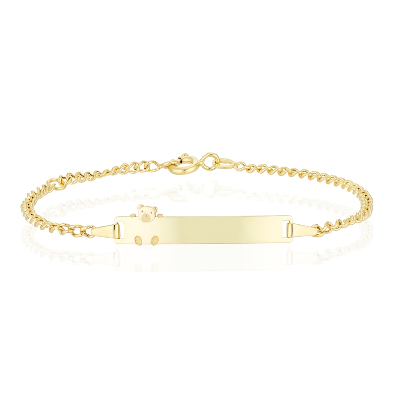 Main Image 1 of Children's 9ct Yellow Gold Bear I.D. Bracelet