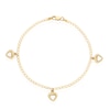 Thumbnail Image 1 of 9ct Yellow Gold Heart Charm Curb Chain Bracelet