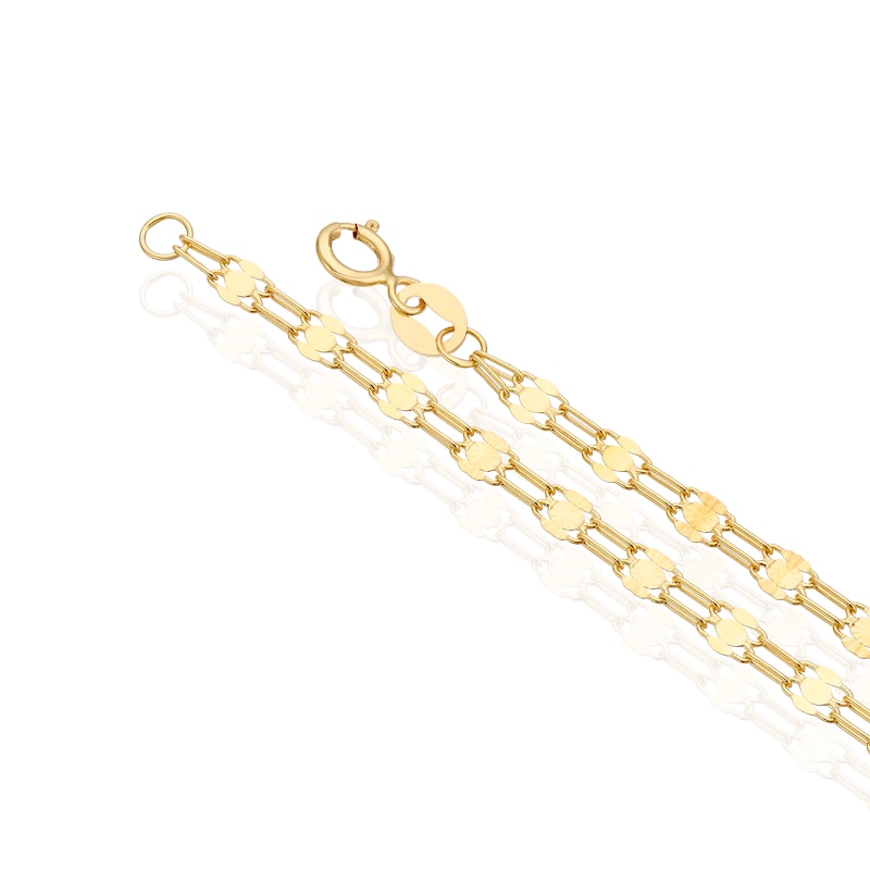 Main Image 3 of 9ct Yellow Gold Two Row Sparkle Bracelet