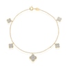 Thumbnail Image 1 of 9ct Yellow Gold Glitter Clover Station Bracelet 7.75"