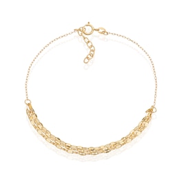 9ct Yellow Gold Three Row Sparkle Bracelet