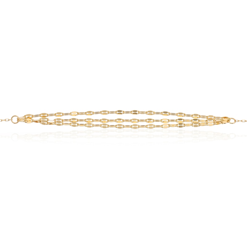 Main Image 2 of 9ct Yellow Gold Three Row Sparkle Bracelet